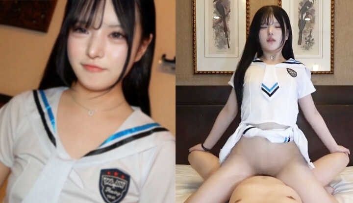 【無碼】皮膚白皙美肌的黑髮辣妹！穿著白色水手服，超級色情爆發⤴果然皮膚白皙的女性最棒了！吞精和中出 ※特典高畫質